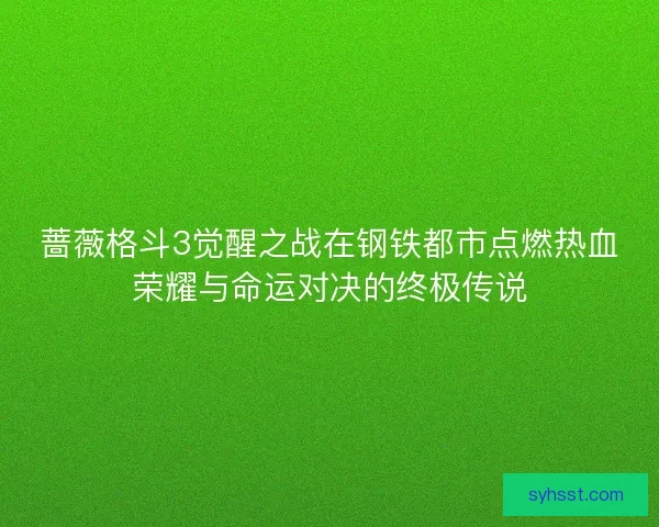 蔷薇格斗3觉醒之战在钢铁都市点燃热血荣耀与命运对决的终极传说 蔷薇格斗3觉醒之战在钢铁都市点燃热血荣耀与命运对决的终极传说
