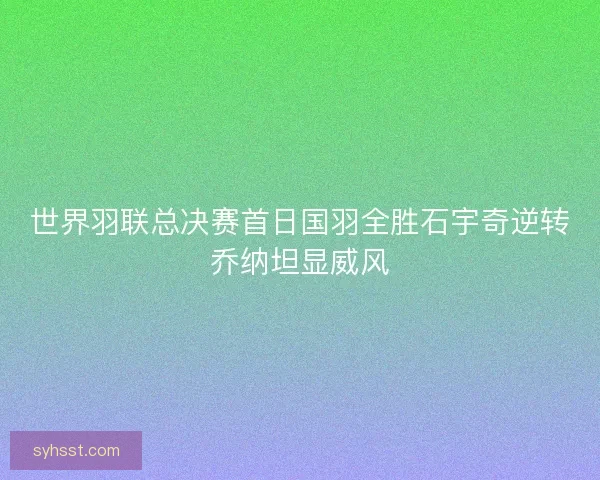 世界羽联总决赛首日国羽全胜石宇奇逆转乔纳坦显威风